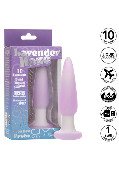 Calexotics Lavender Haze slanke probe verpakking met 10 functies, USB en waterdicht