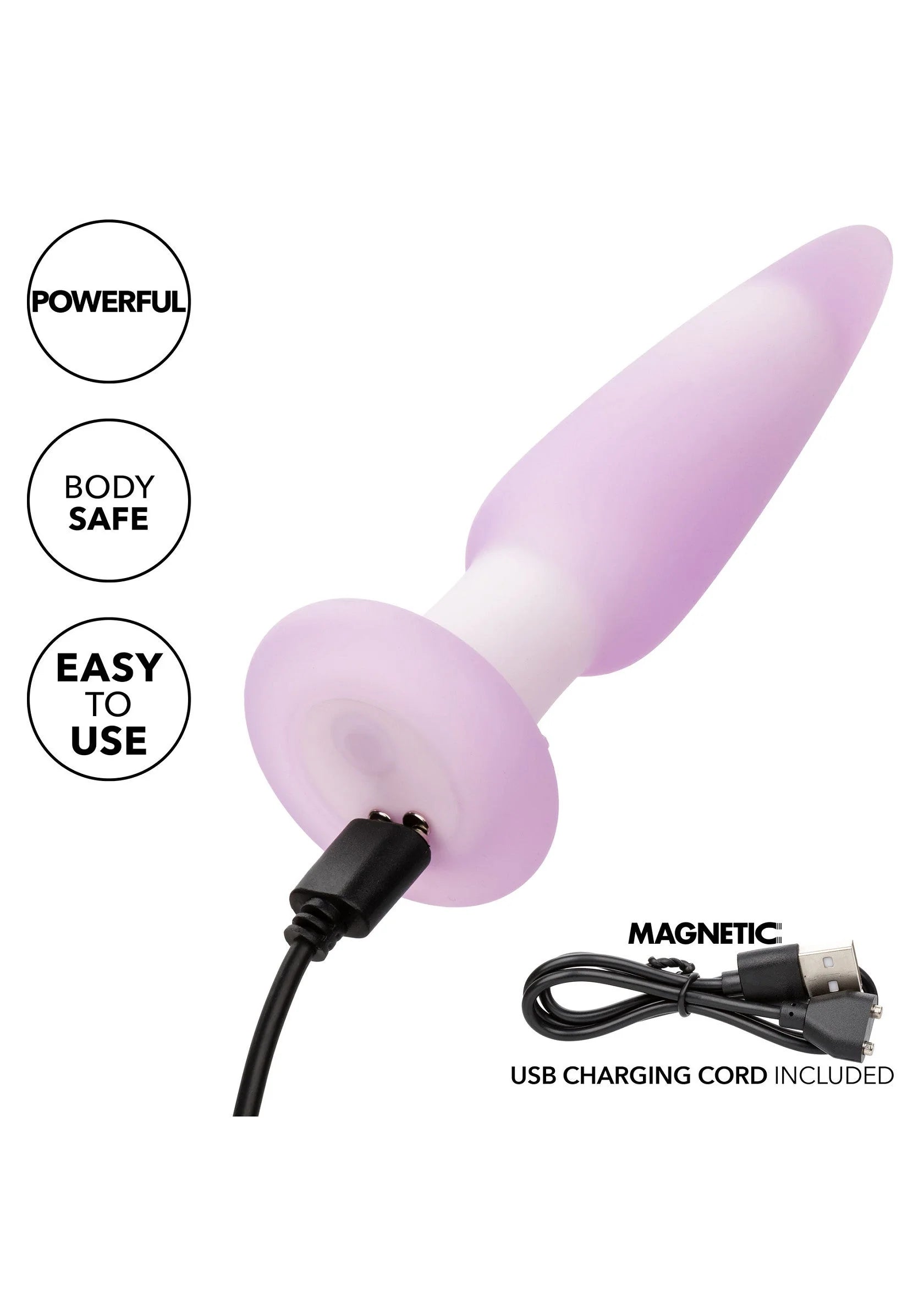 Lila slanke probe met oplaadkabel; magnetische USB-oplader inbegrepen