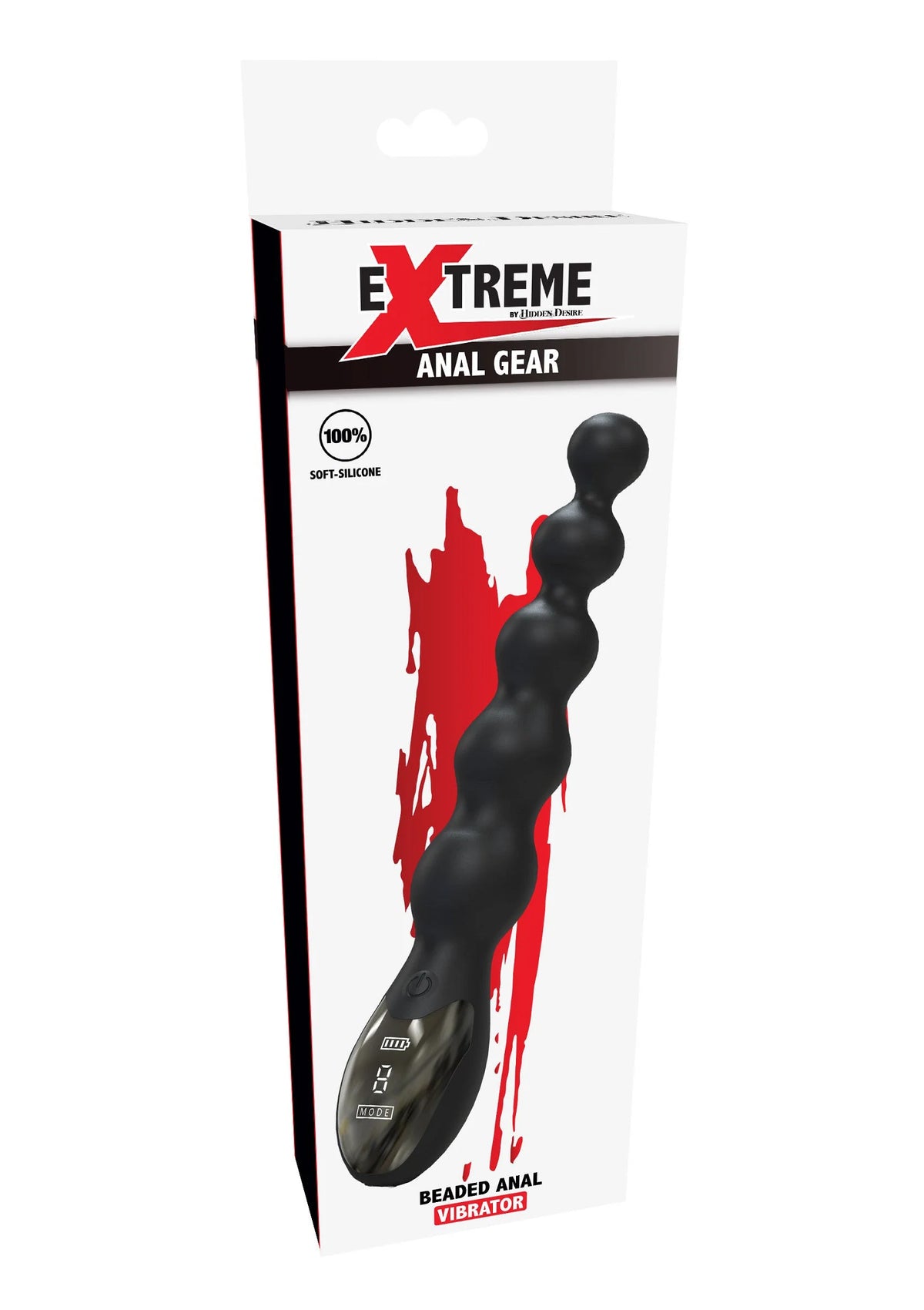 Verpakking van Extreme anale vibrator met bolletjes en “Beaded Anal Vibrator”