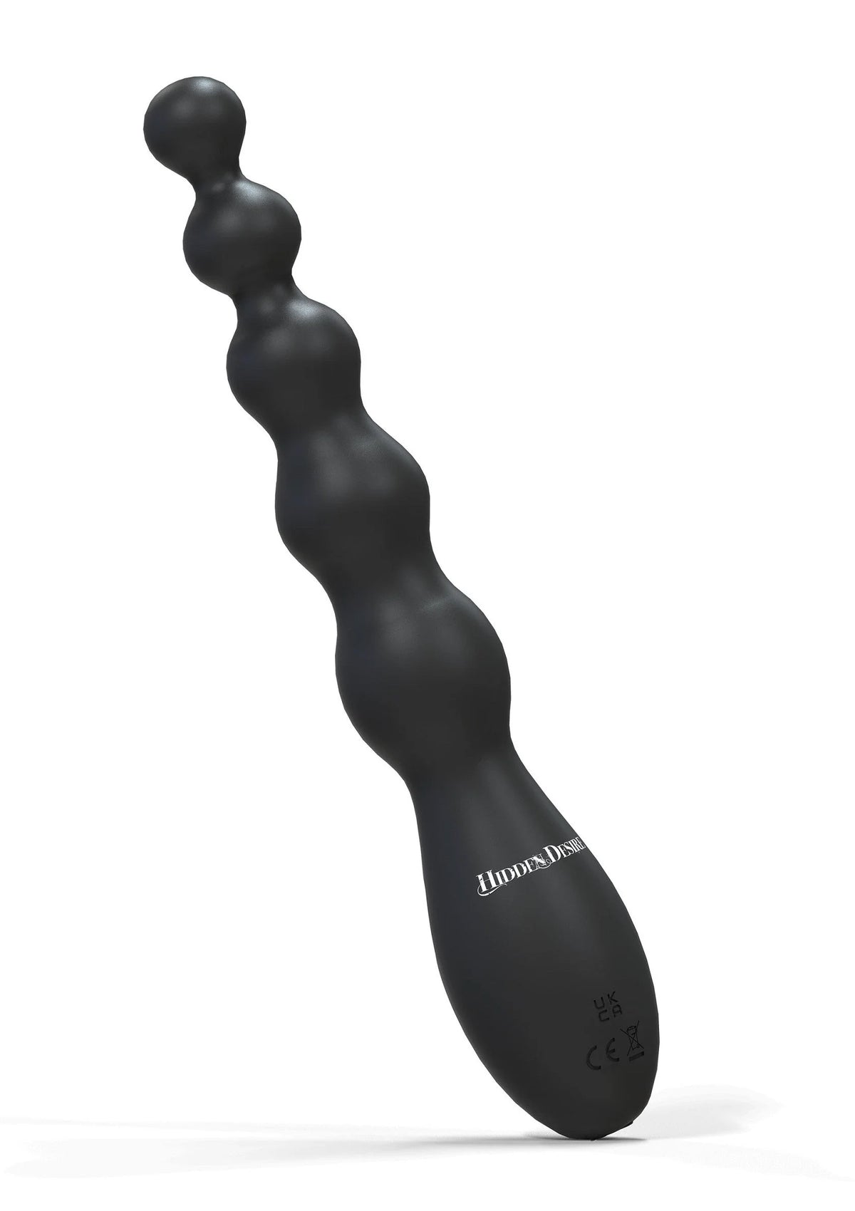 Zwarte Hidden Desire anale vibrator met golvende vorm en afgerond uiteinde
