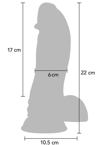 Vibrerende dinosaur monster-dildo van Hidden Desire, zwart; afmetingen zichtbaar