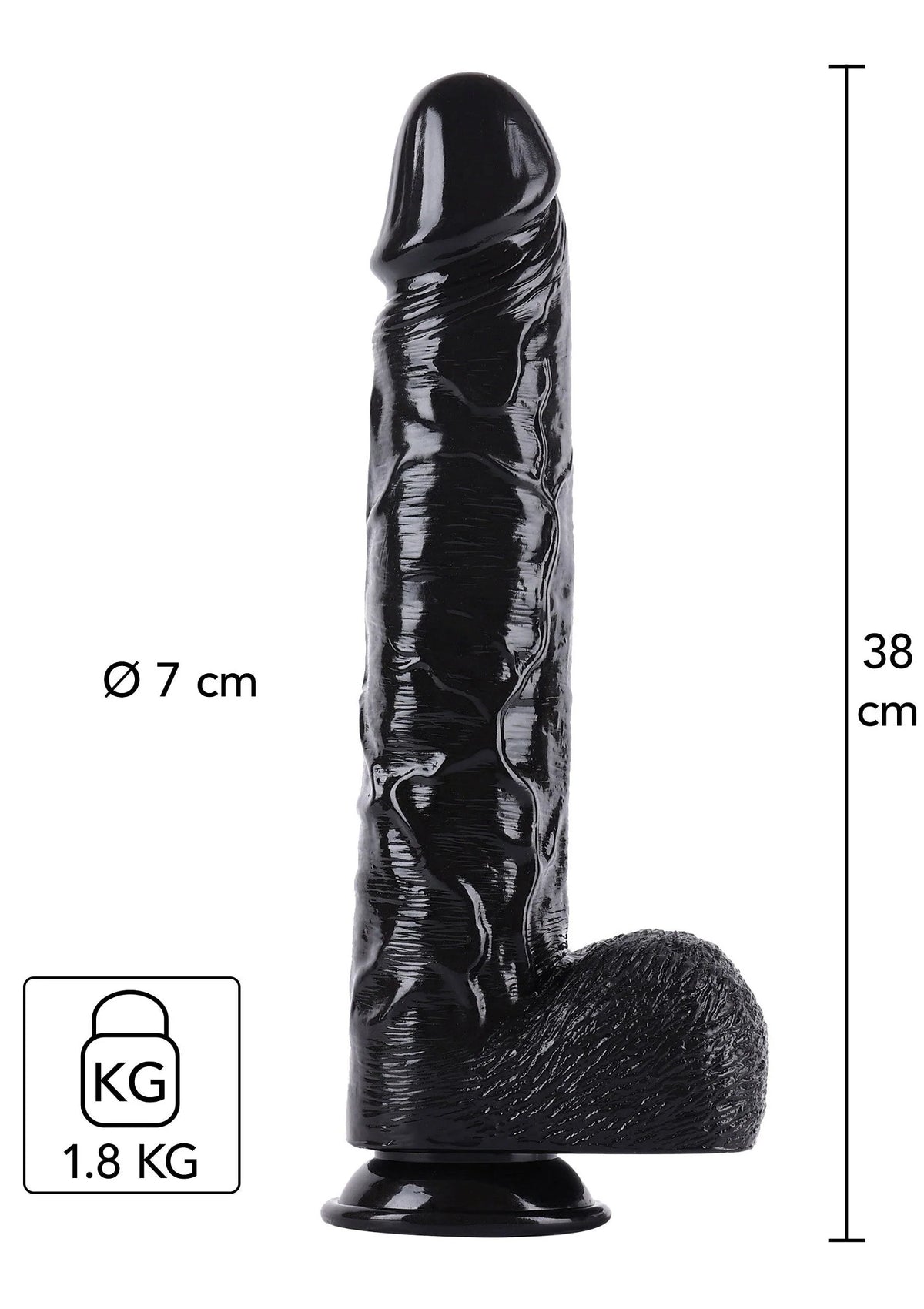 Beste vandaag nog: Dong 38 cm by Hidden Desire - bij Happytoys Sexshop: Toys for Feeling Happy & Easy 😊 - Default Title - 16892 - BLACK