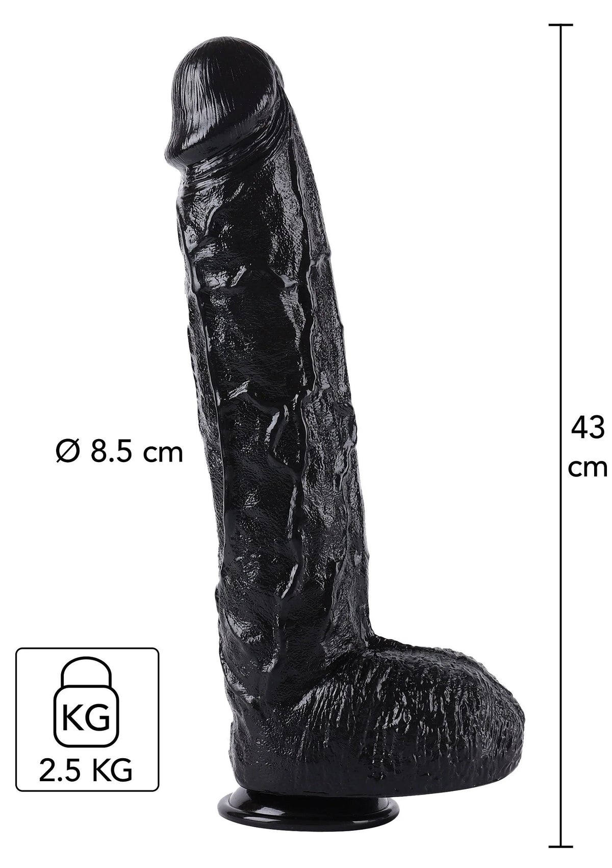 Beste vandaag nog: Dong 43 cm by Hidden Desire - bij Happytoys Sexshop: Toys for Feeling Happy & Easy 😊 - Default Title - 16893 - BLACK
