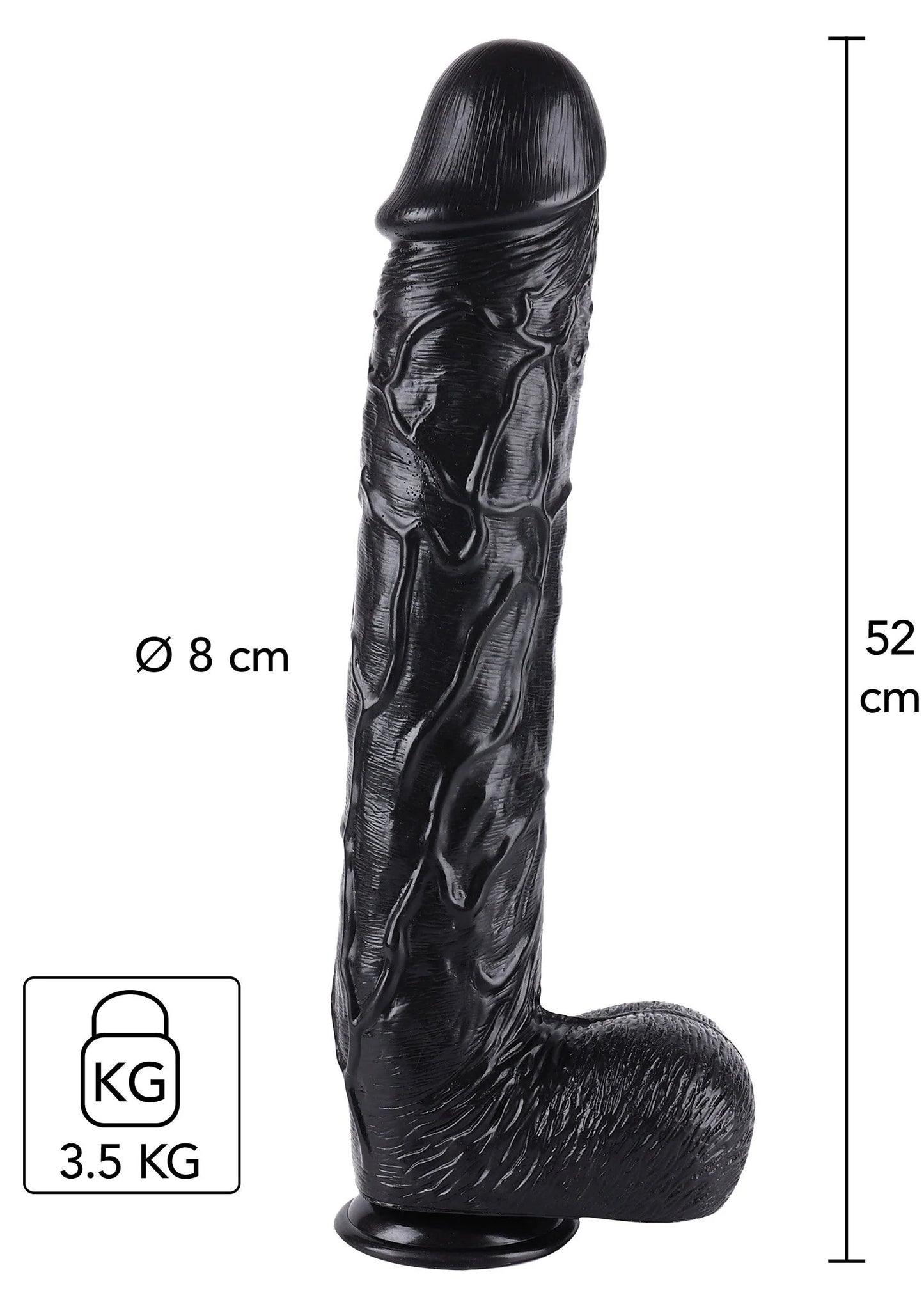 Beste vandaag nog: Dong 52 cm by Hidden Desire - bij Happytoys Sexshop: Toys for Feeling Happy & Easy 😊 - Default Title - 16894 - BLACK