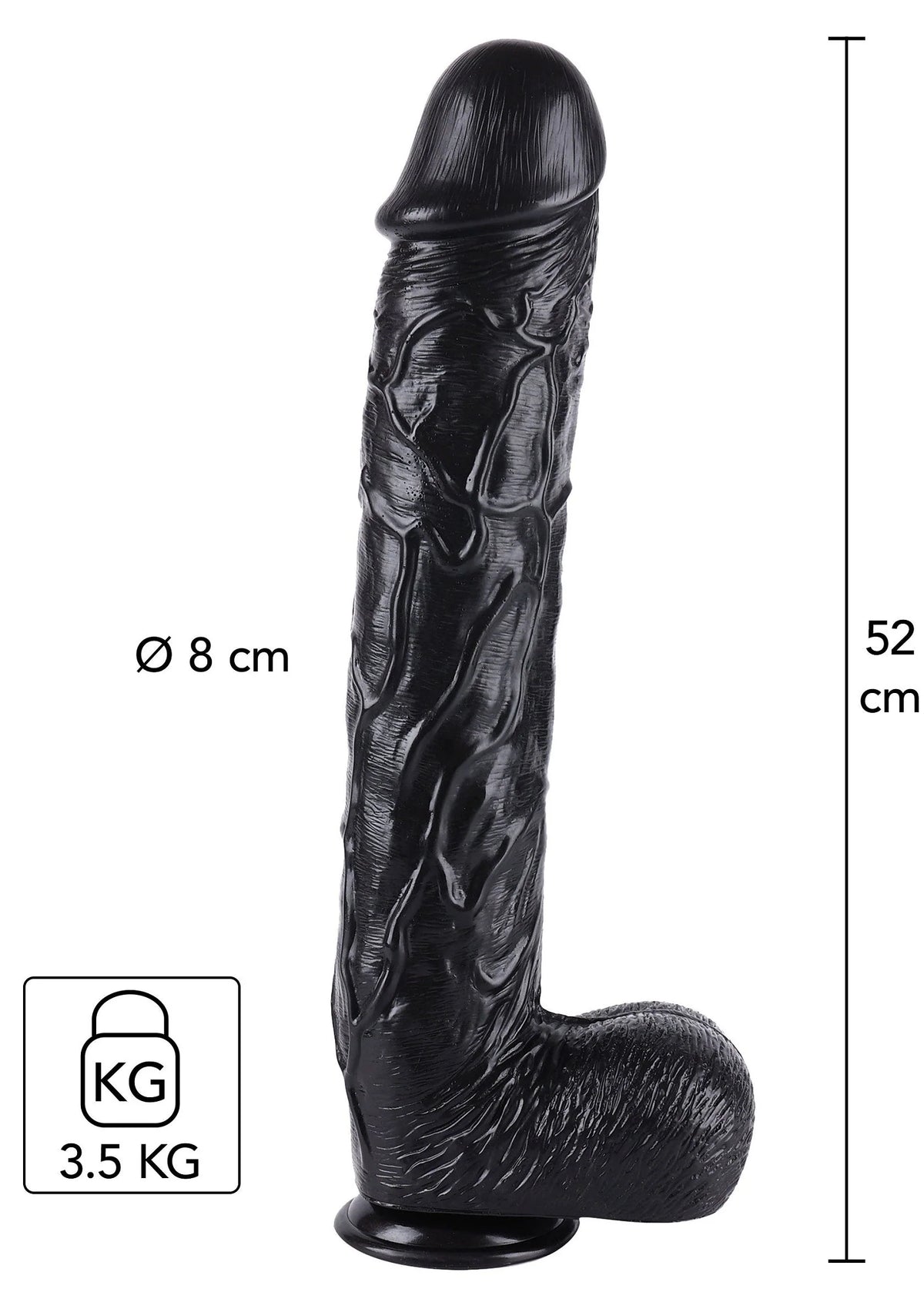 Beste vandaag nog: Dong 52 cm by Hidden Desire - bij Happytoys Sexshop: Toys for Feeling Happy & Easy 😊 - Default Title - 16894 - BLACK