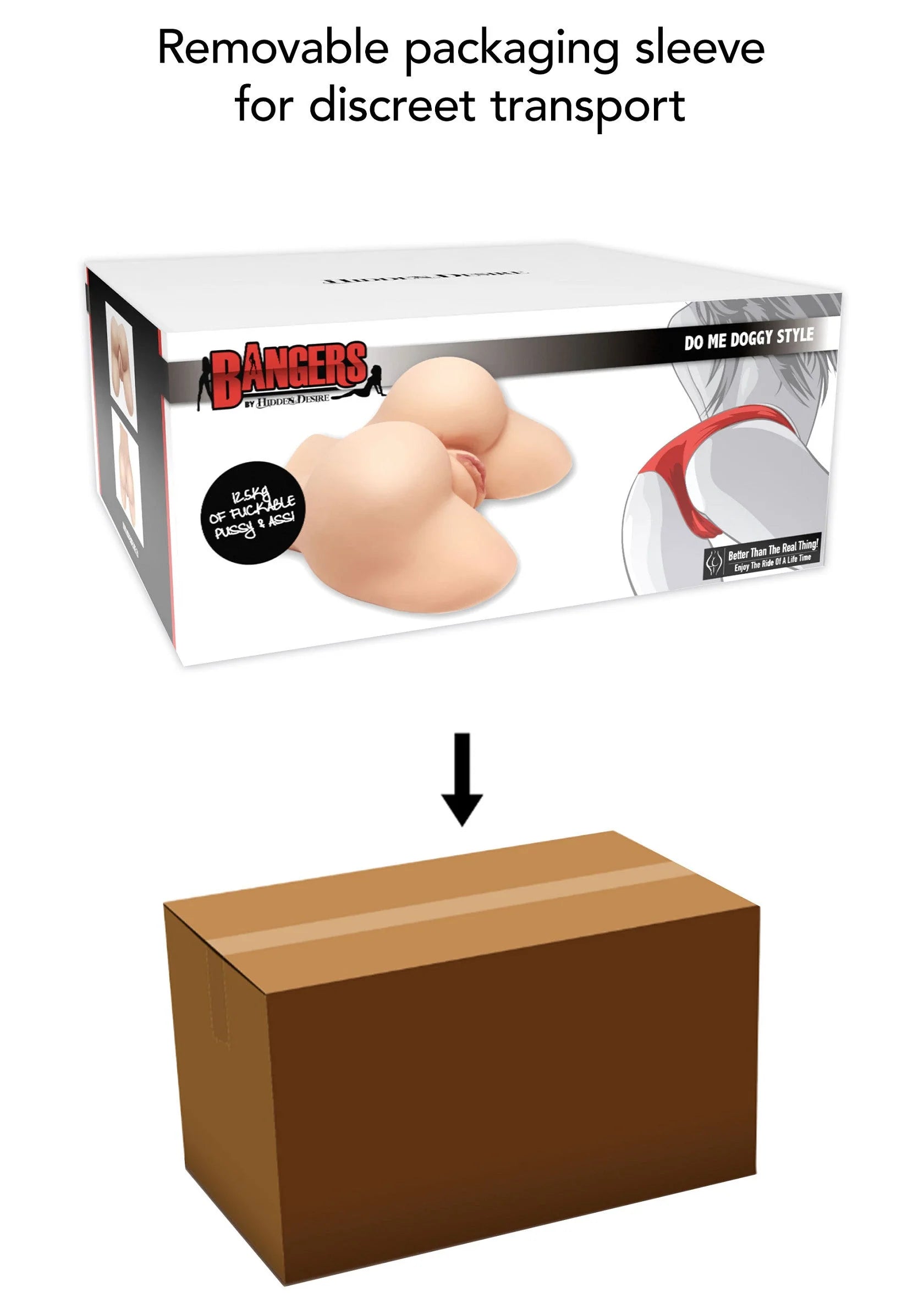 Hidden Desire Bangers verpakking met verwijderbare huls voor discreet transport