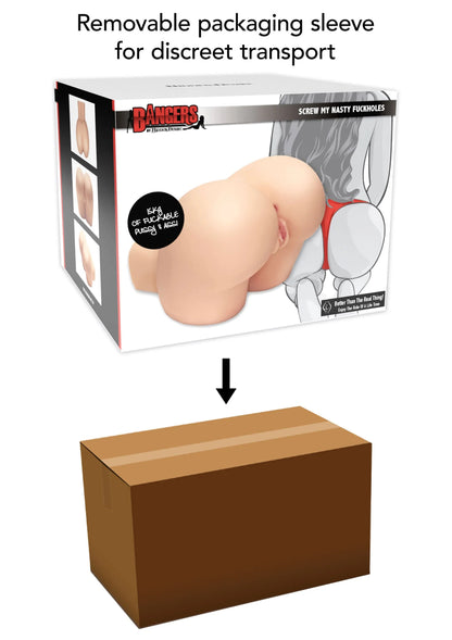 Verwijderbare verpakkingshuls voor discreet transport, doos met afbeelding van het speeltje.