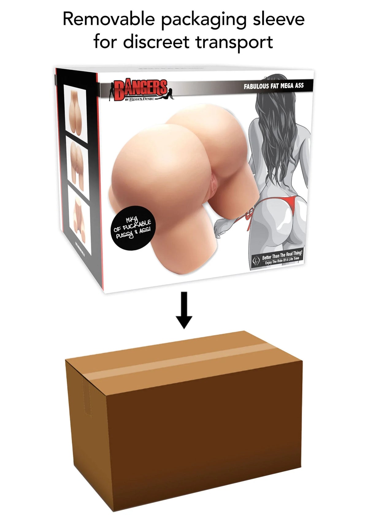 Verpakking met verwijderbare hoes voor discreet transport, Bangers