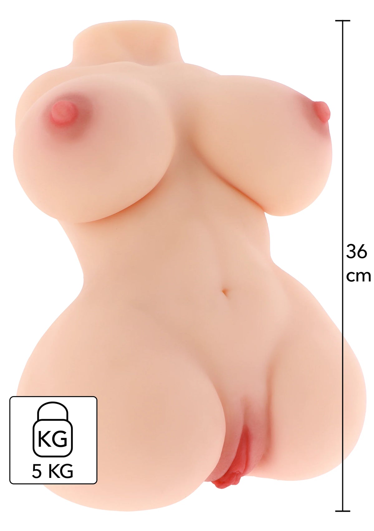 Beste vandaag nog: Juicy Double D Sex Doll Torso 5.2 kg by Hidden Desire - bij Happytoys Sexshop: Toys for Feeling Happy & Easy 😊 - Default Title - 16941 - SKIN