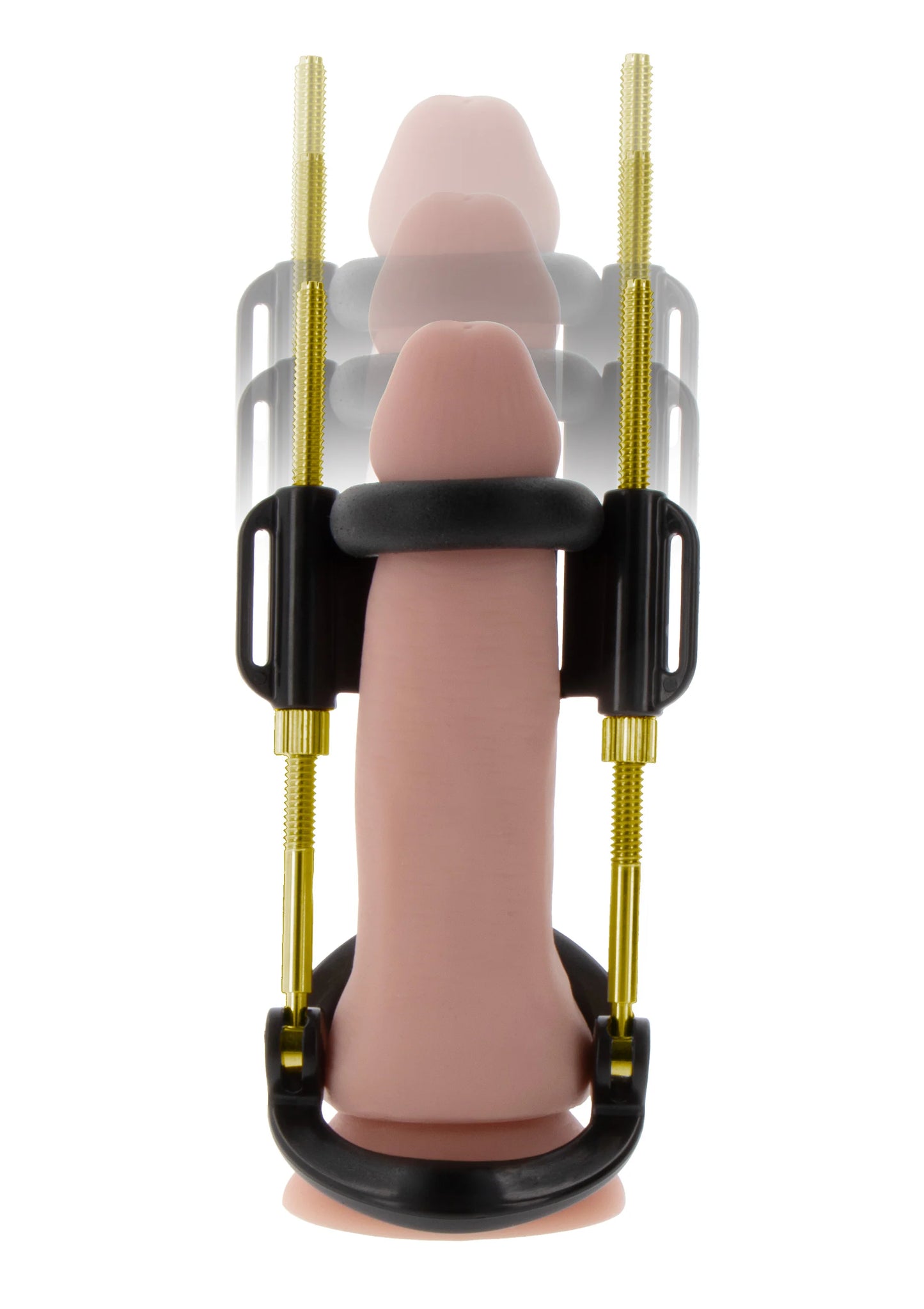 Groeitrainingset met roze koker, zwart steunframe en gouden stangen