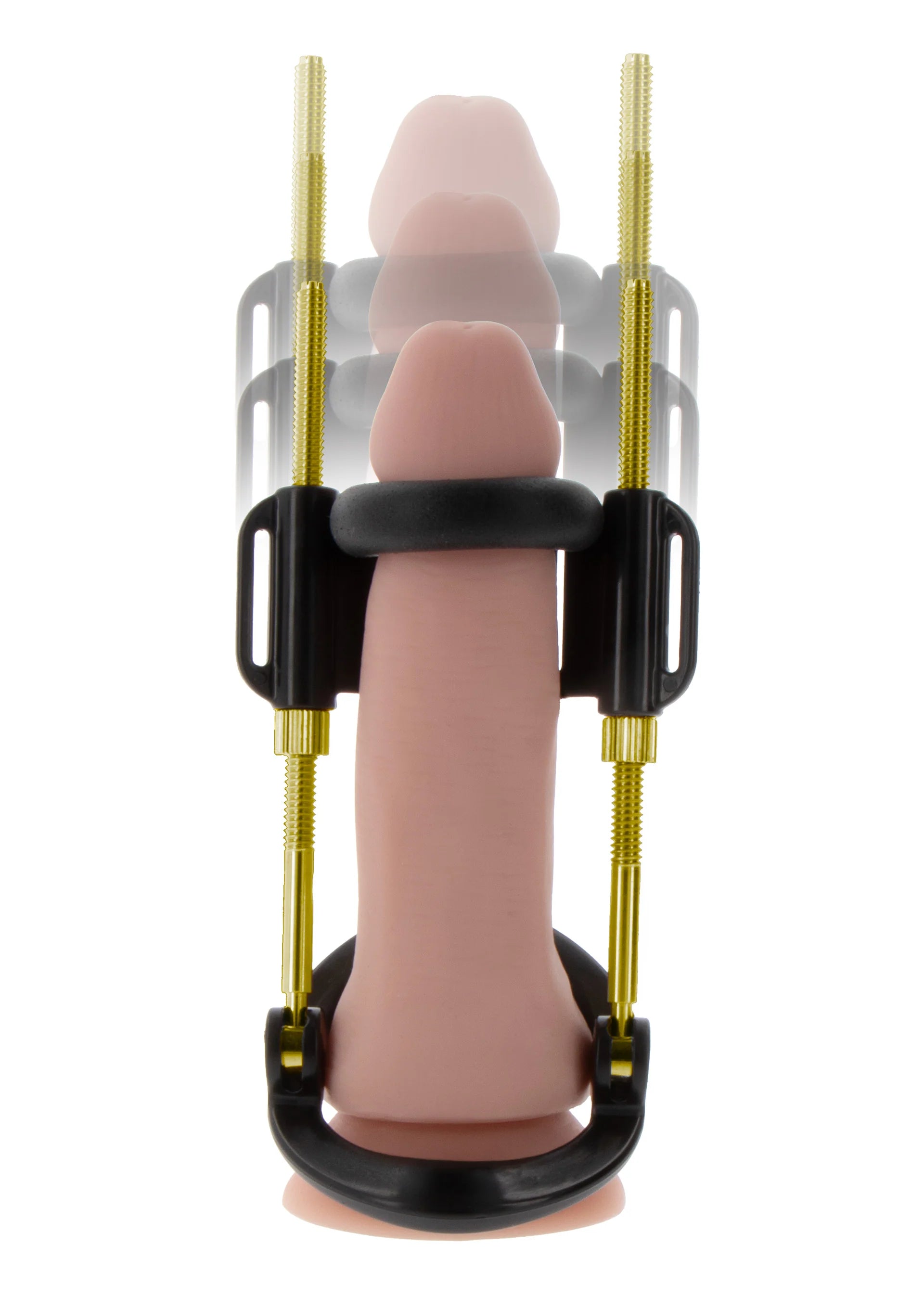 Groeitrainingset met roze koker, zwart steunframe en gouden stangen