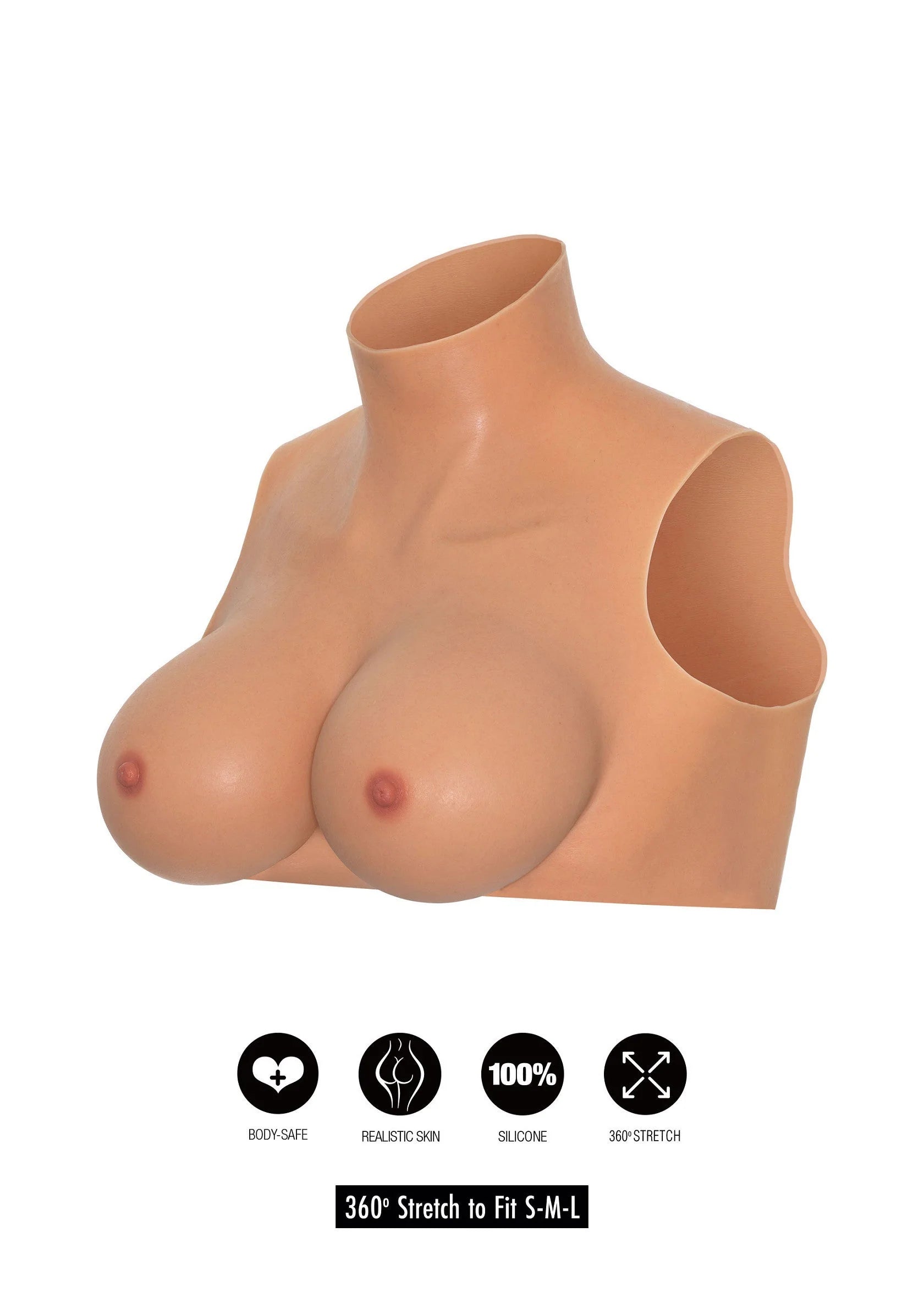 Wearable borstcrop-top met hoge hals, open armsgaten en 360° stretch