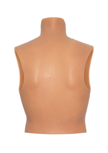 Huidkleurig borstshirt met hoge hals, rugaanzicht