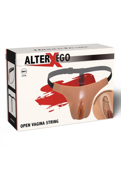 Seks string met open kruis, verpakt in doos van Hidden Desire