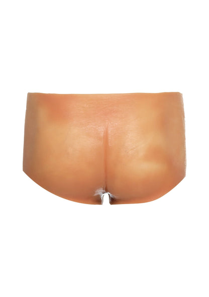Lichtbruine boxershort met ingebouwd inzetstuk en open kruisnaad