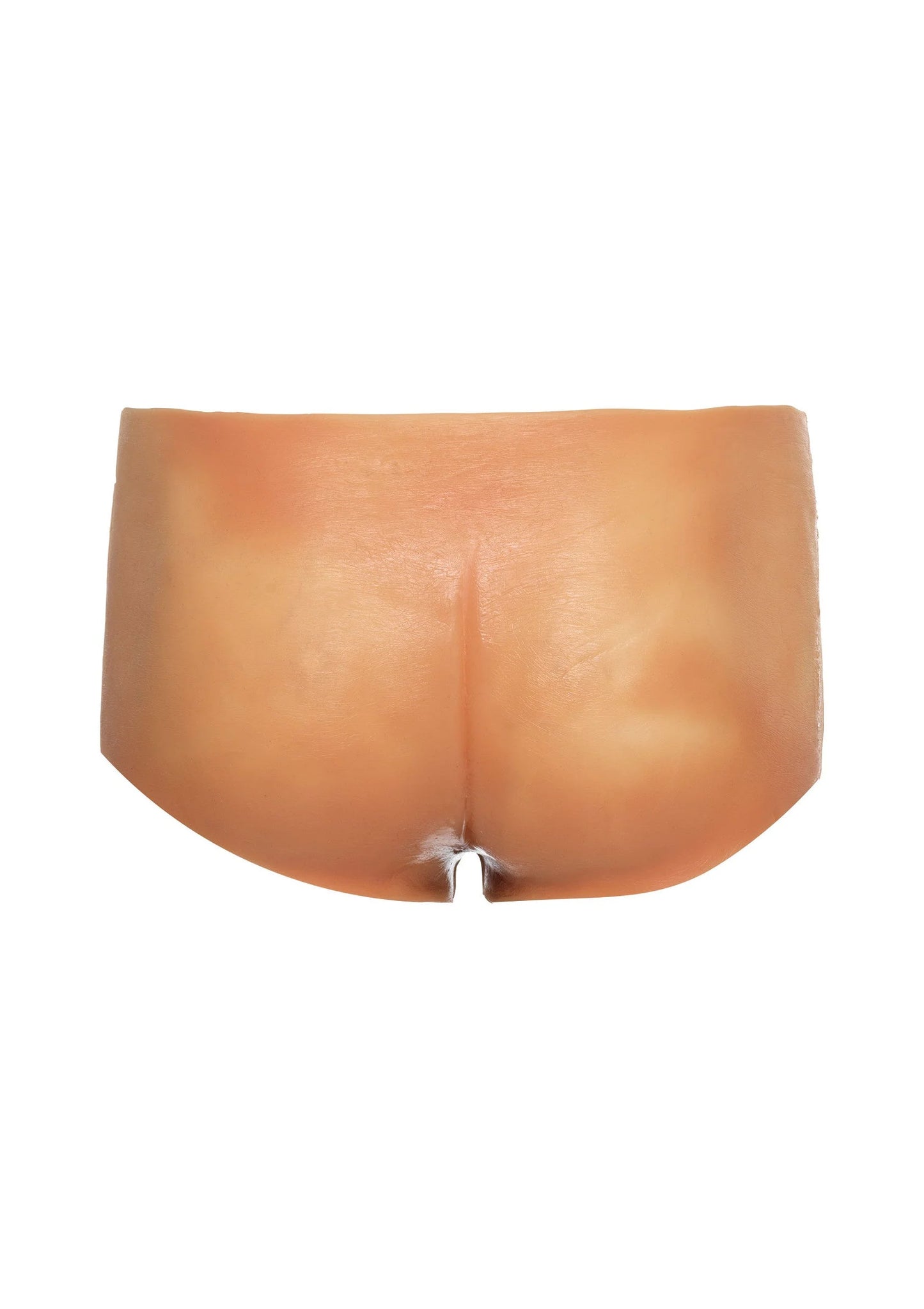 Huidskleurige boxershort met ingebouwde dildo, achteraanzicht
