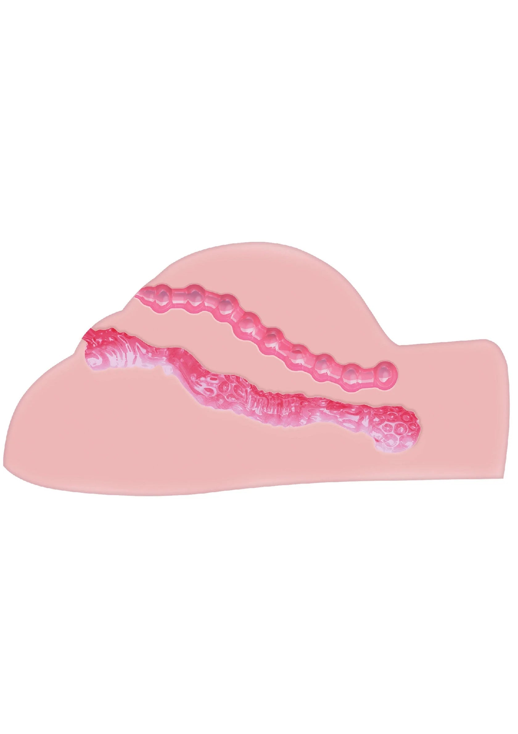 Vibrerende masturbator met roze inlegstuk en ribbels