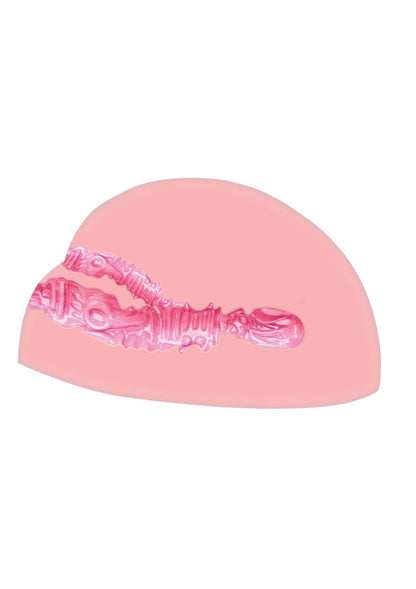 Roze seksvibrator met reliëfstructuur en ingebouwde vibratiestop