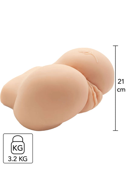 Lichtbeige masturbeerhulp met afmetingen 21 cm en 3,2 kg-gewichtsaanduiding