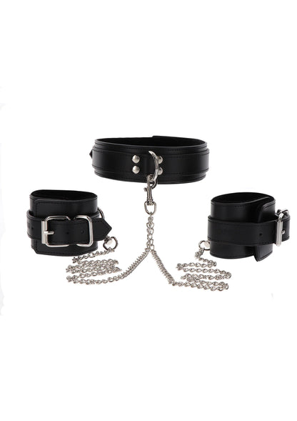 Bestel: Heavy Collar and Wrist Cuffs - bij Happytoys: de erotische sex webshop | liever Happy dan Easy ⭐⭐⭐⭐⭐