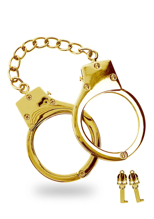 Bestel: Gold Plated BDSM Handcuffs - bij Happytoys: de erotische sex webshop | liever Happy dan Easy ⭐⭐⭐⭐⭐