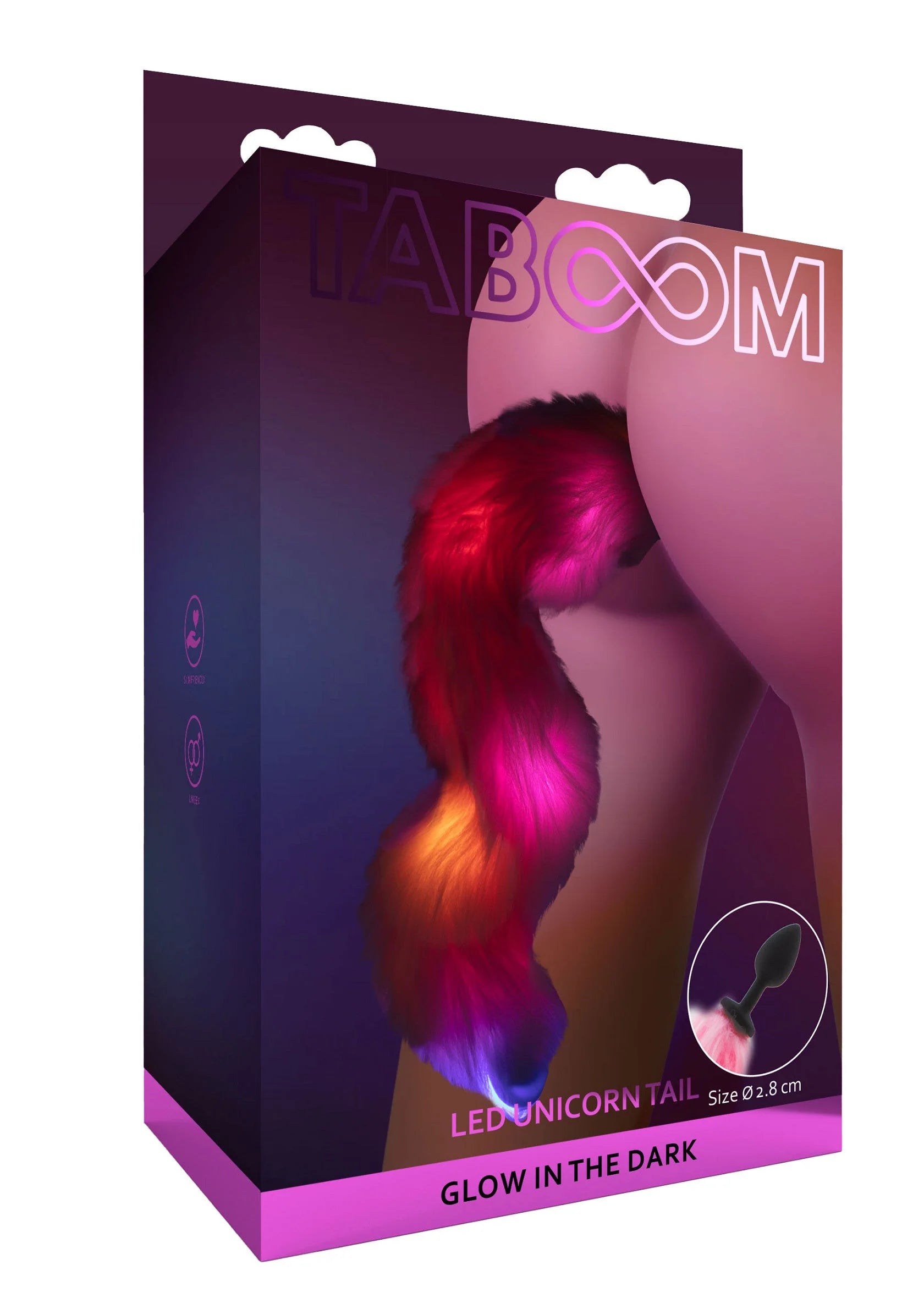 Beste vandaag nog: Glow In the Dark Unicorn Tail & Buttplug LED by Taboom - bij Happytoys