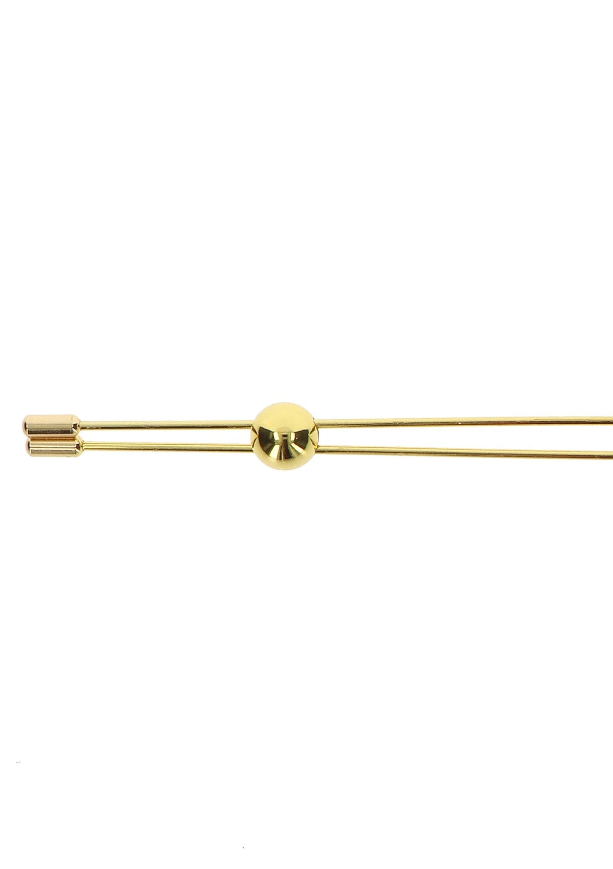 Gouden ketting met twee klemmetjes en ronde ring in het midden