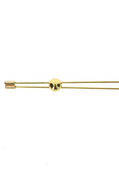 Gouden ketting met twee klemmetjes en ronde ring in het midden