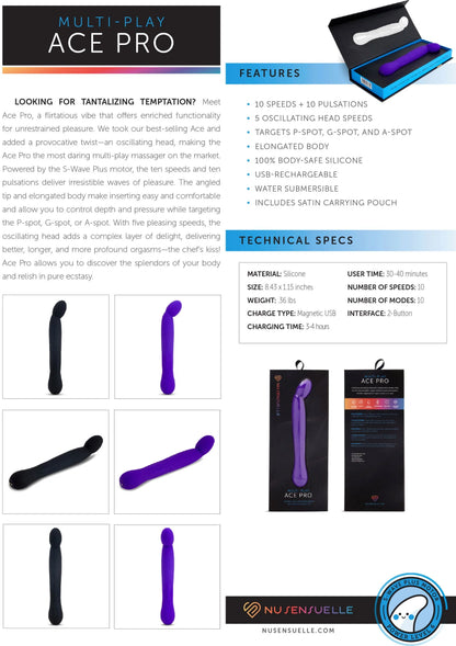 Beste vandaag nog: Ace Pro Prostate + G - Spot Vibrator by NuSensuelle - bij Happytoys Sexshop: online sex shop for Feeling Happy & Easy 😊
