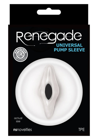 Zwarte doos van NS Novelties Renegade universele pomp-mouw met afgebeelde sleeve