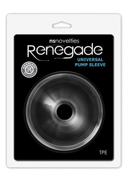 NS Novelties Renegade universele pump-sleeve in verpakking met TPE-aanduiding