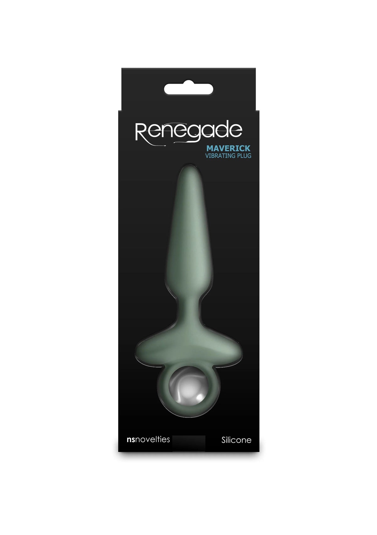 Verpakking van Renegade Maverick Green siliconen anale plug met ronde ring