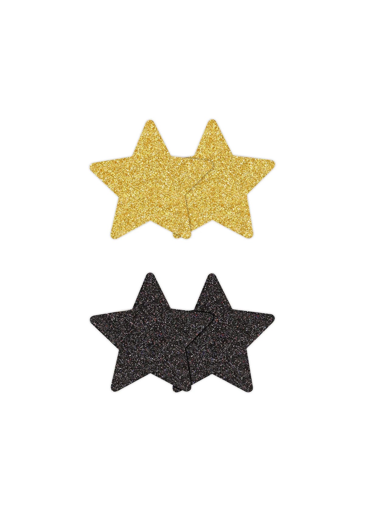 Bestel: Pasties Glitter Stars 2 Pair - bij Happytoys: de erotische sex webshop | liever Happy dan Easy ⭐⭐⭐⭐⭐ - Default Title - 19167 - BLACK