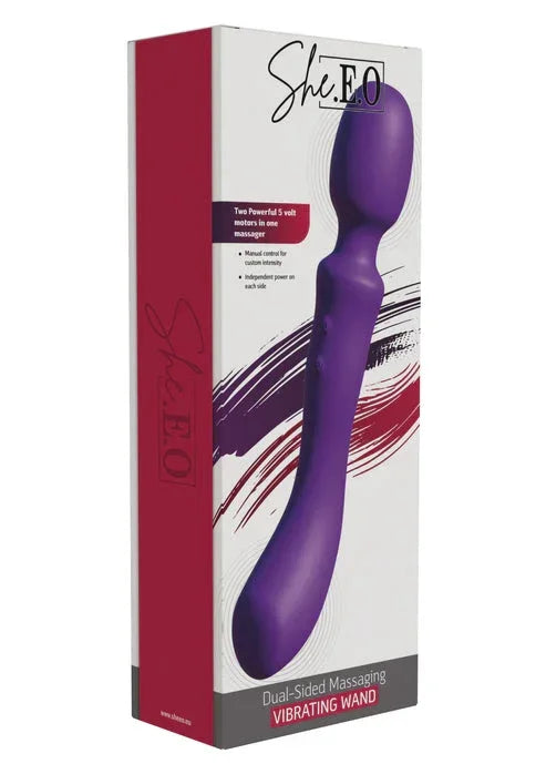 Dual-Sided Massaging Vibrating Wand @ She.E.O - Happytoys Sexshop: online sex shop for Feeling Happy & Easy 😊 - Discreet geleverd