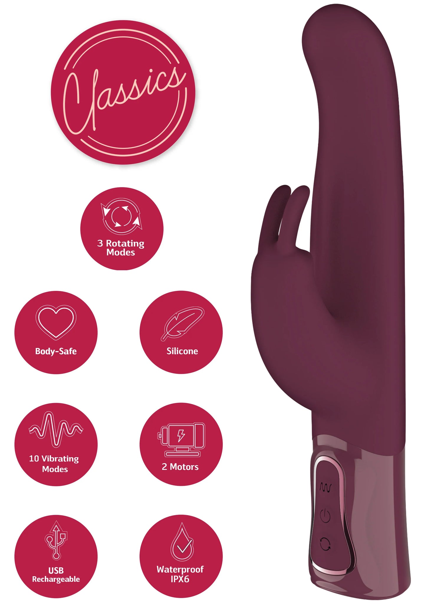 Rotating & Vibrating Thick Rabbit Vibrator