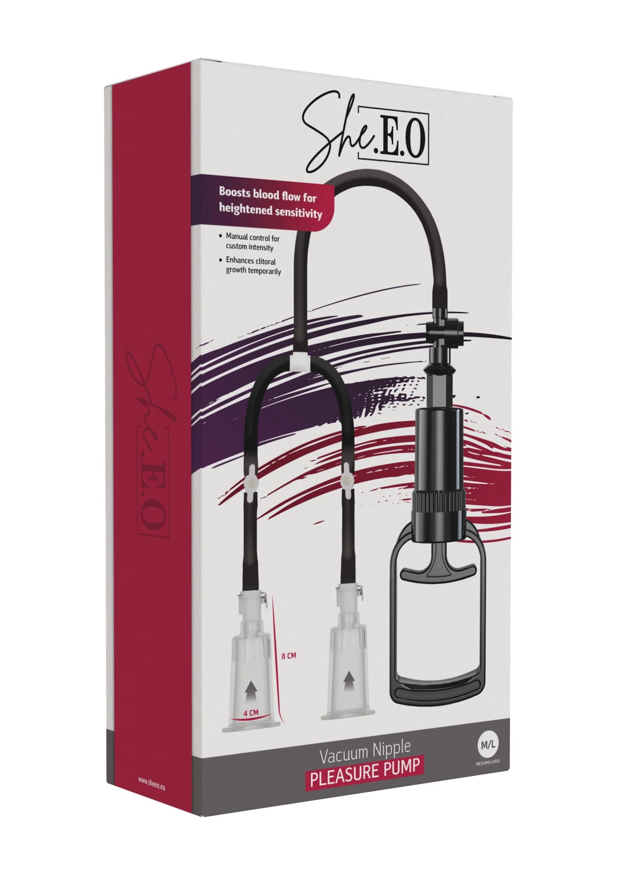 Beste vandaag nog: Vacuum Nipple Pleasure Pump M/L by She.E.O. - bij Happytoys Sexshop: online sex shop for Feeling Happy & Easy 😊
