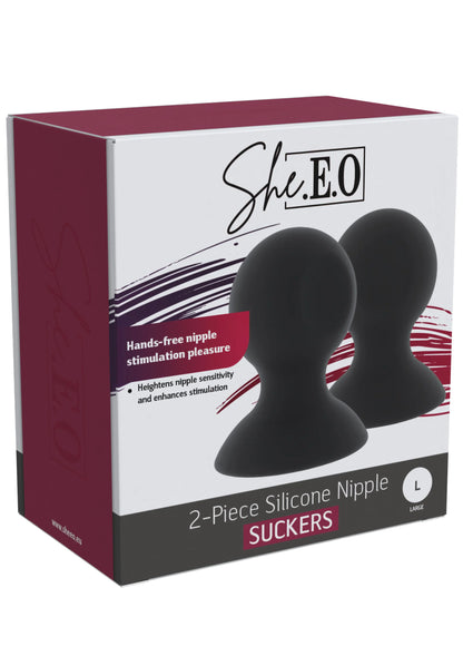 Beste vandaag nog: Silicone Nipple Suckers L by She.E.O. - bij Happytoys Sexshop: online sex shop for Feeling Happy & Easy 😊 - Default Title - 20259 - BLACK