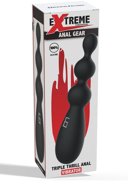 Verpakkingsdoos voor zwarte anale vibrator Triple Thrill met drie bollen