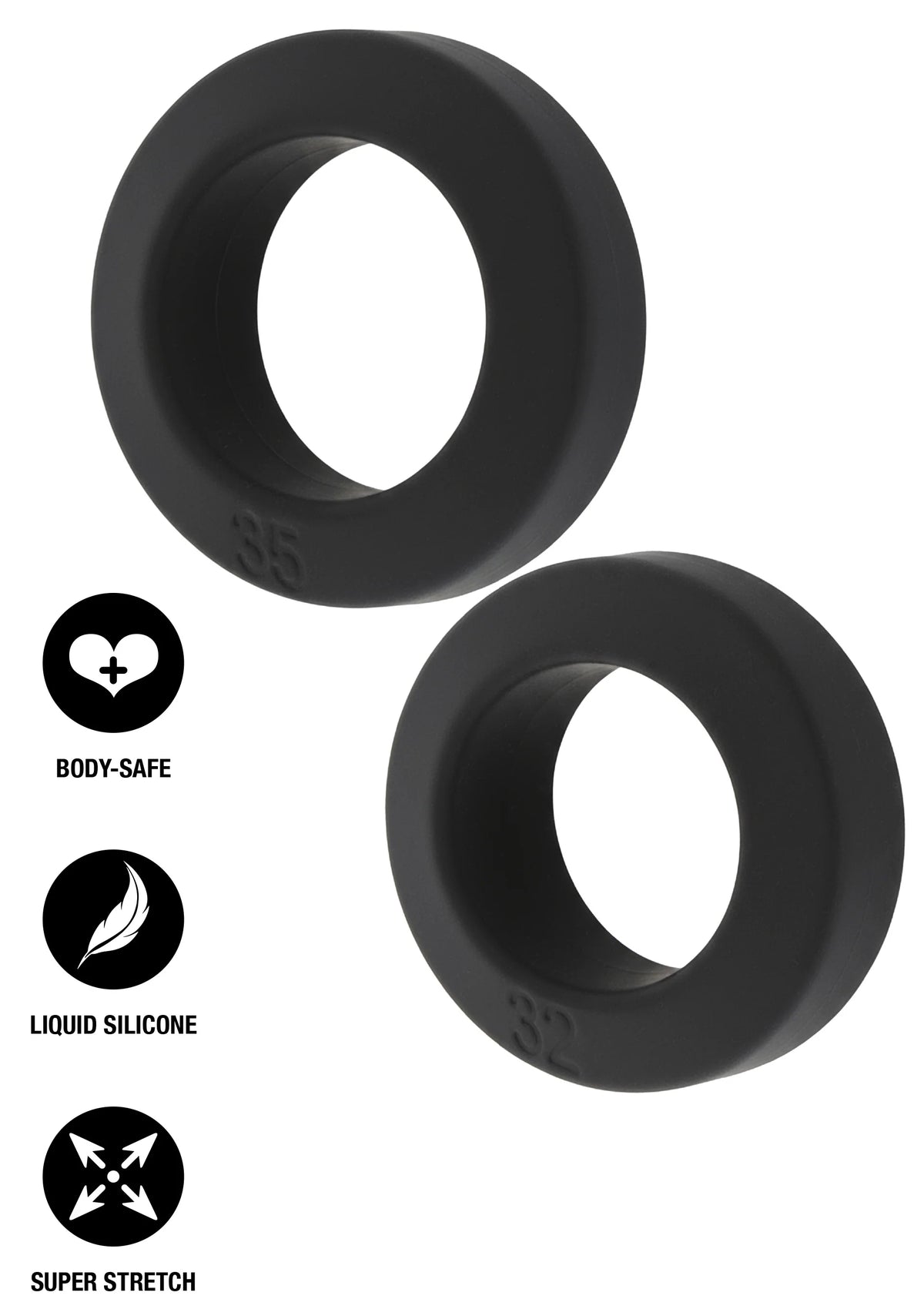 Beste vandaag nog: Double Stackers C - Rings 2 Pcs Set by Hiden Desire - bij Happytoys Sexshop: online sex shop for Feeling Happy & Easy 😊