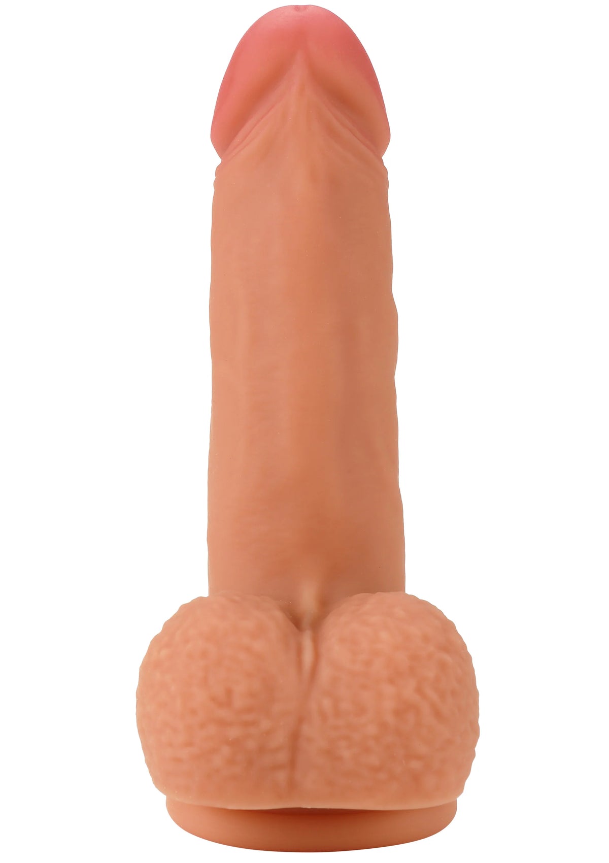Realistische siliconen dildo van Hidden Desire, 20 cm, ronde basis, zachte textuur.