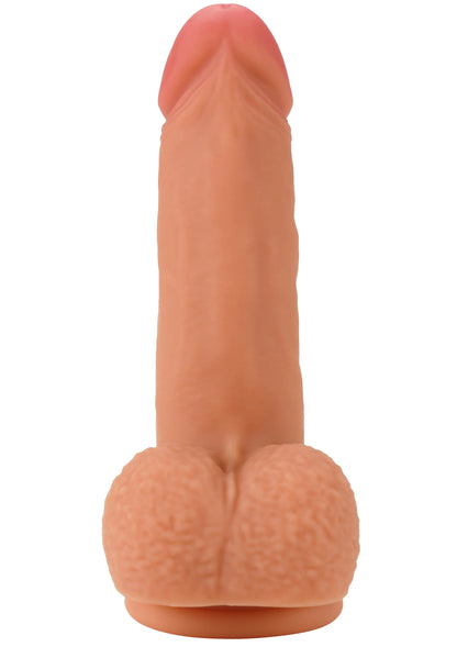 Realistische siliconen dildo van Hidden Desire, 20 cm, ronde basis, zachte textuur.
