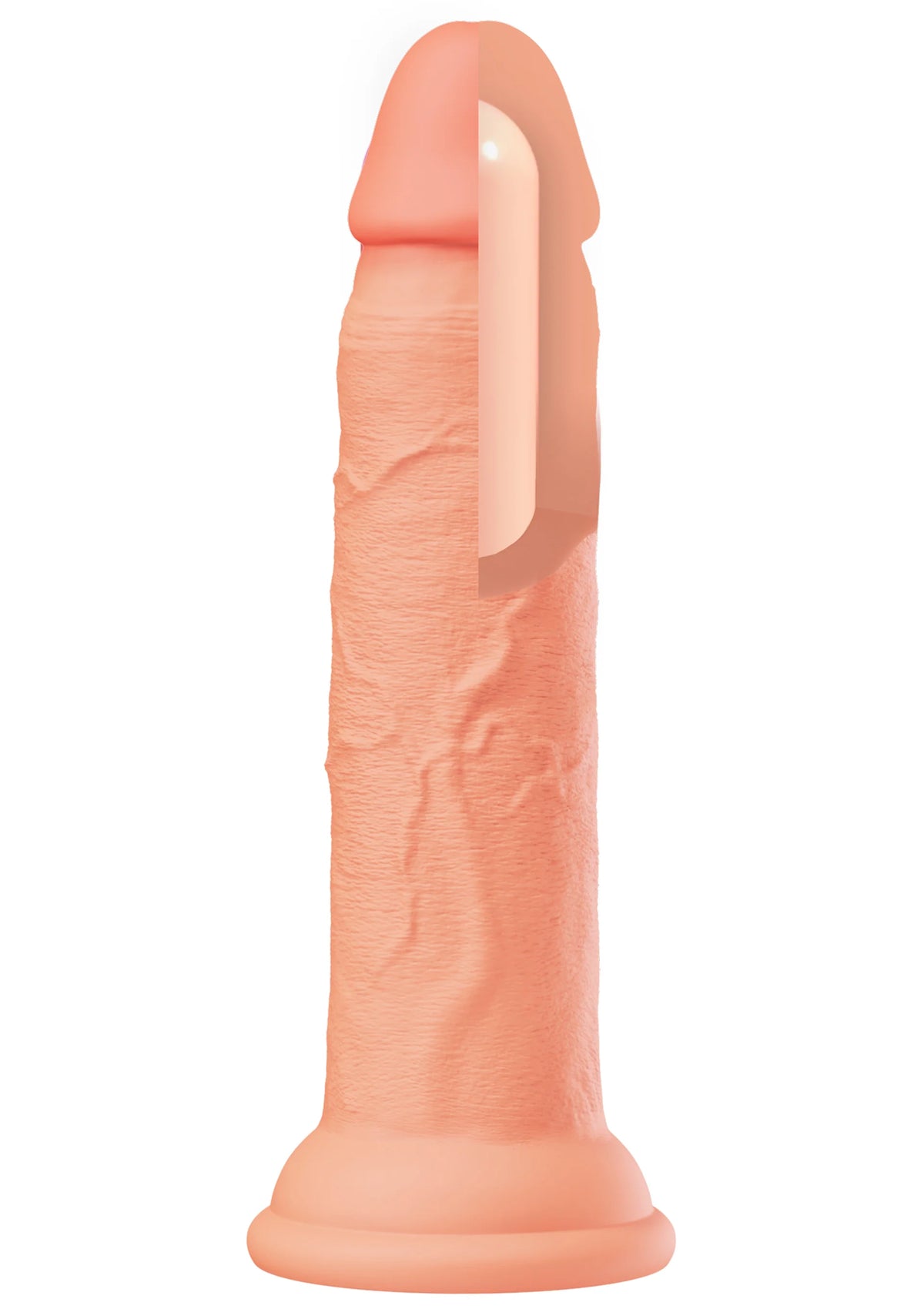 Roze vloeibare siliconen dildo met nerfstructuur en zuignapvoet