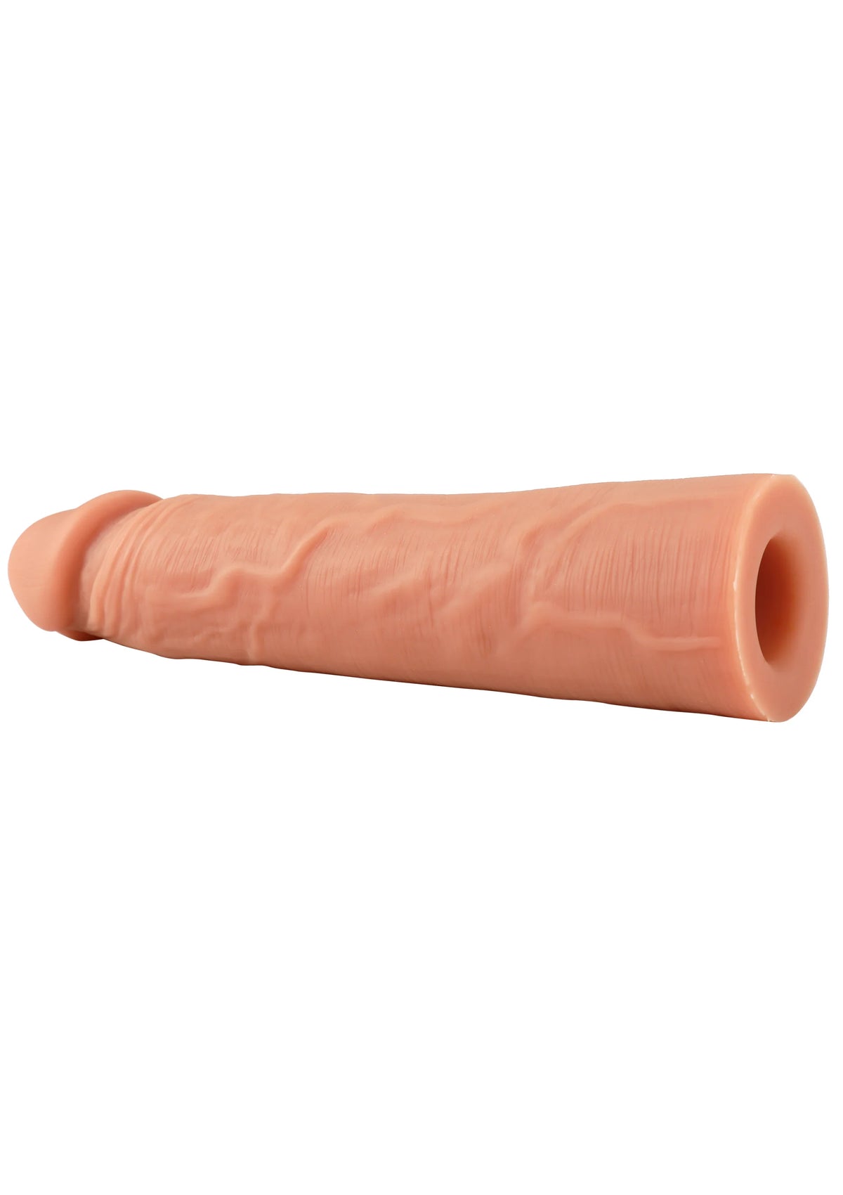 Siliconen penis-sleeve, donkeroranje, open uiteinde aan één kant