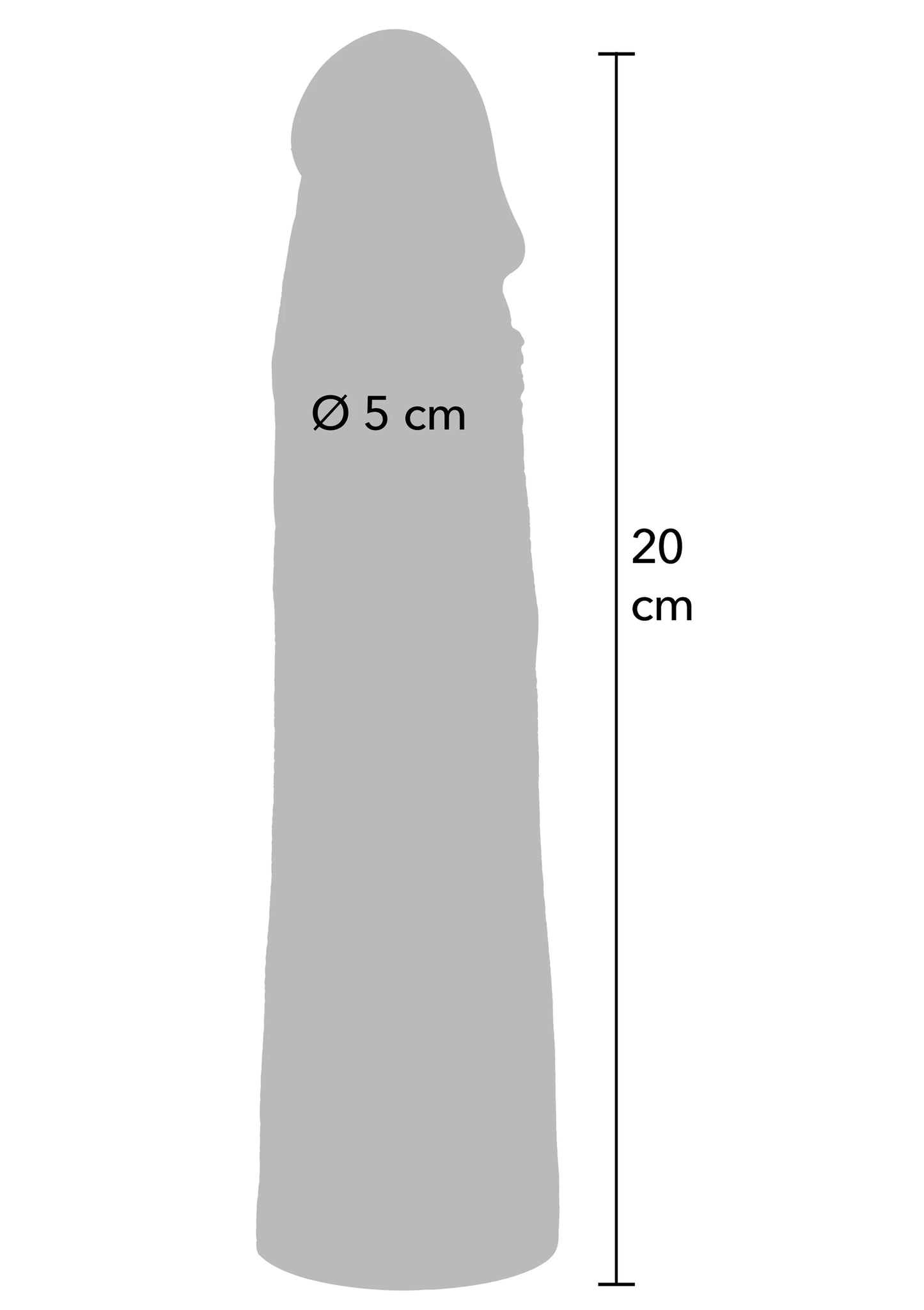 Siliconen penis-sleeve, donkeroranje, 20 cm lang, Ø 5 cm