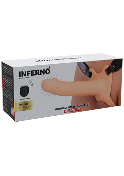 Verpakking van Hidden Desire Inferno: vibrerende holle siliconen strapon
