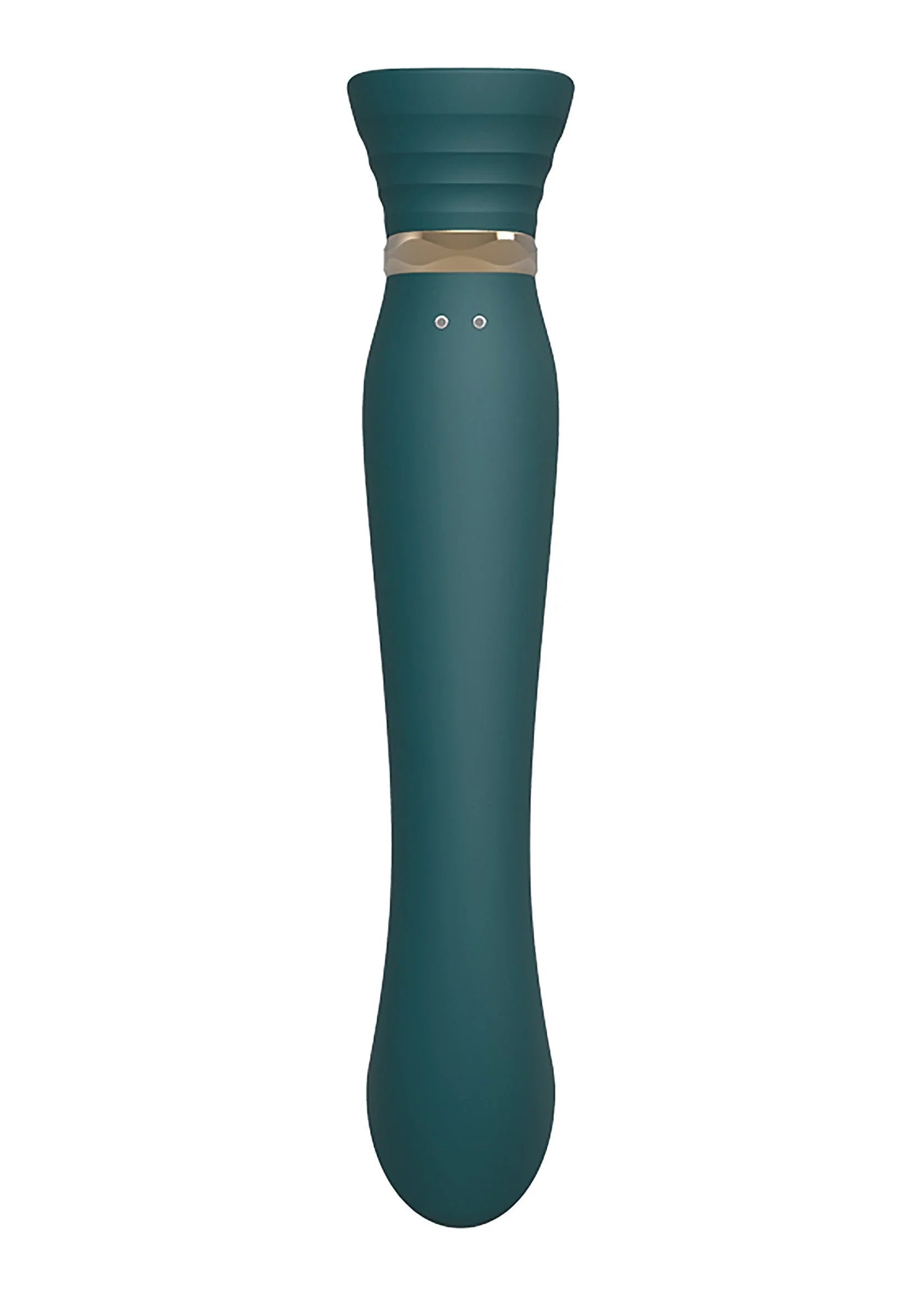 Teal G-spot vibratorspeeltje met brede top en gladde ronde body
