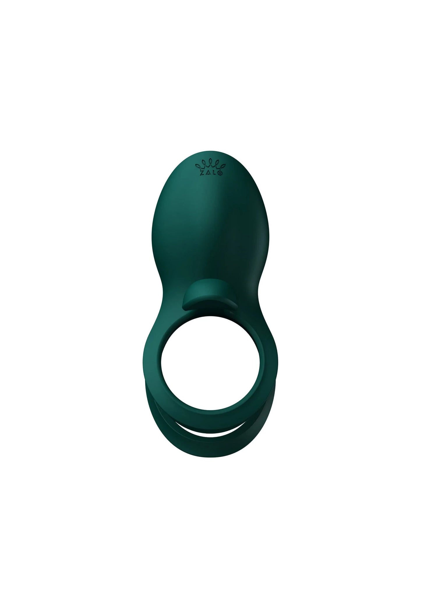 Groene cockring-vibrator met ronde open lus aan de voorzijde