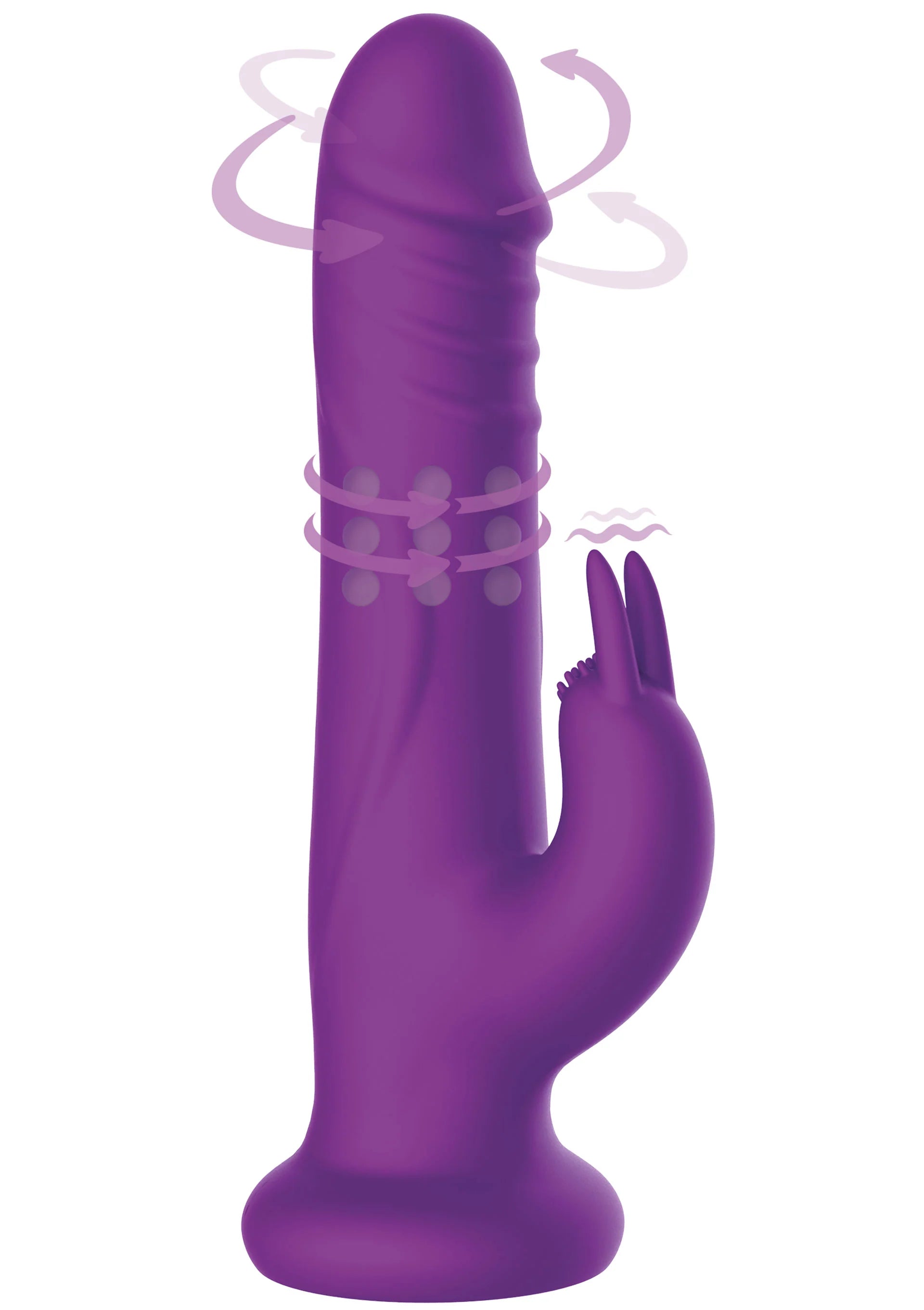 Beste vandaag nog: Rotating Beads Rabbit Vibrator by Playhouse Delight - bij Happytoys Sexshop: online sex shop for Feeling Happy & Easy 😊 - Default Title - 25572 - PURPLE