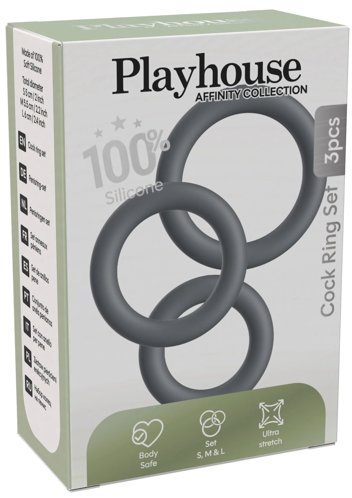 Beste vandaag nog: Cock Ring Set 3pcs by Playhouse - bij Happytoys Sexshop: online sex shop for Feeling Happy & Easy 😊 - Default Title - 25603 - GREY