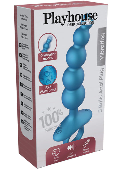 Beste vandaag nog: 5 Balls Anal Plug Vibrating + Remote by Playhouse - bij Happytoys Sexshop: online sex shop for Feeling Happy & Easy 😊
